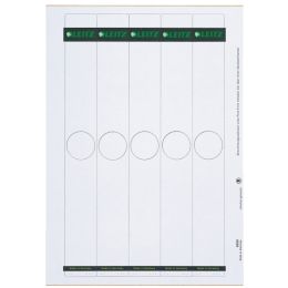 Ordner-Rückenschild Etiketten Leitz 6099-00-85 60990085 Hängeordner/schmal, selbstklebend, mit Aufdruck, grau, PC-beschriftbar, Laser Kopierer, Pack 125 Stk/25 Blatt