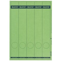 Ordner-Rückenschild Etiketten, Leitz 1688-00-55 (16880055), 285 x 39 mm lang/schmal, selbstklebend, mit Aufdruck, grün, PC-beschriftbar, Laser Kopierer, Pack 125 Stk/25 Blatt