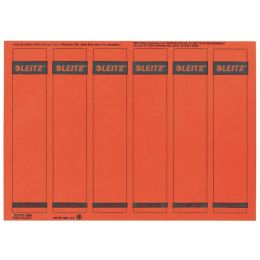Ordner-Rückenschild Etiketten, Leitz 1686-20-25 (16862025), 192 x 39mm kurz/schmal, selbstklebend, mit Aufdruck, rot, PC-beschriftbar, Inkjet Laser Kopierer, Pack 150 Stk/25 Blatt