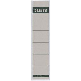 Ordner-Rückenschild Etiketten Leitz 1643-10-85 16431085 kurz/schmal, selbstklebend, mit Aufdruck, grau, Pack 100 Stk