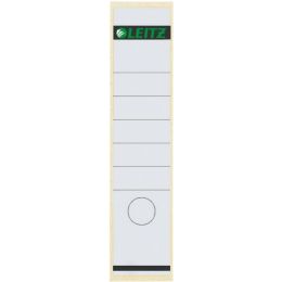 Ordner-Rückenschild Etiketten Leitz 1640-00-01 16400001 lang/breit, selbstklebend, mit Aufdruck, weiß, Pack 10 Stk