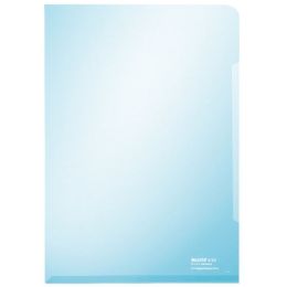 Sichthüllen Leitz 4153-00-35 41530035 Premium A4, PVC, 150my, oben und rechts offen, glasklar, blau, Pack 100 Stk