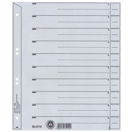 Trennblatt, Leitz 1650-00-85 (16500085), für A4, 238 x 300mm Kraftkarton, 6-fach gelocht, verstärkt, grau, Pack 100 Stk