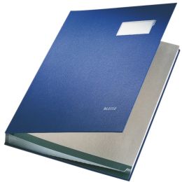 Unterschriftenmappe Leitz 5700-00-35 57000035 20 Fächer, mit Beschriftungsfenster, blau