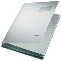 Unterschriftenmappe Leitz 5700-00-85 57000085 20 Fächer, mit Beschriftungsfenster, grau