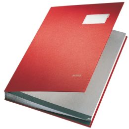Unterschriftenmappe Leitz 5700-00-25 57000025 20 Fächer, mit Beschriftungsfenster, rot