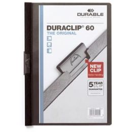 Klemmmappe, Durable 2209-01 (220901), Duraclip 60, A4, Hartfolie, schwarz