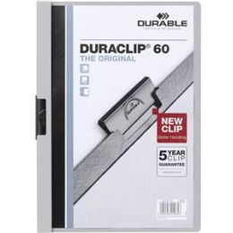 Klemmmappe, Durable 2209-10 (220910), Duraclip 60, A4, Hartfolie, grau