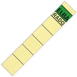 Ordner-Rückenschild Etiketten, Elba 100420941 (04614CH), kurz/schmal, selbstklebend, schwarz/grüner Aufdruck, chamois, Pack 10 Stk