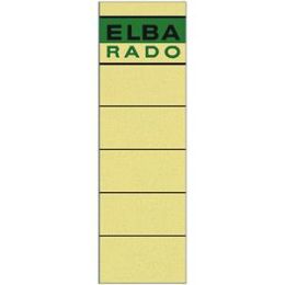 Ordner-Rückenschild Etiketten, Elba 100420953 (04617CH), Rado, 190 x 59 mm, kurz/breit, selbstklebend, schwarz/grüner Aufdruck, chamois, Pack 10 Stk