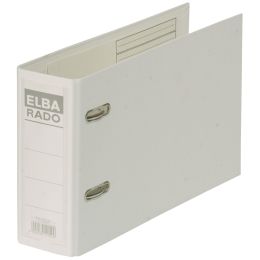 Ordner Elba 100022639 10596WE Rado Plast A5-quer, 75mm, Pappe/PVC-Folie, Wechselfenster, weiß, Pack 5 Stk