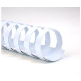 Plastikbinderücken GBC 4028611 Ø 19,0mm Plastik weiß US-Teilung, 21Ringe, bis 165Blatt, Pack 100 Stk