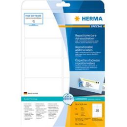 Etiketten Herma 4349 Special 96 x 50,8 mm weiß, selbstklebend, ablösbar + wieder haftend, Inkjet Laser Kopierer, Pack 250 Stk/25 Blatt