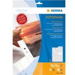 Fotosichthülle, Herma 7585, Fotophan, 10x15cm-hoch weiß 8-Fotos, Pack 10 Stk