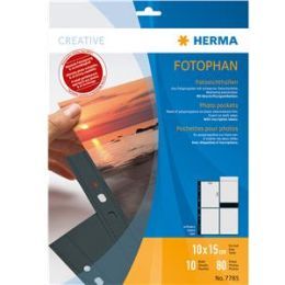 Fotosichthülle, Herma 7785, Fotophan, 10x15cm-hoch schwarz 8-Fotos, Pack 10 Stk