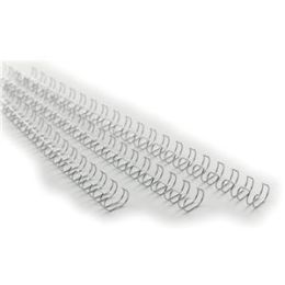 Drahtbinderücken GBC IB160837 Ø 10,0mm silber Draht US-Teilung, 21Ringe, bis 85Blatt, Pack 100 Stk