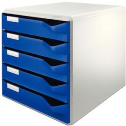 Schubladenbox Leitz 5280-00-35 52800035 blau/grau 5-Schübe Post- und Formularset