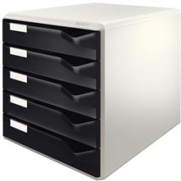 Schubladenbox Leitz 5280-00-95 52800095 schwarz/grau 5-Schübe Post- und Formularset