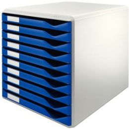Schubladenbox Leitz 5281-00-35 52810035 blau/grau 10-Schübe Post- und Formularset