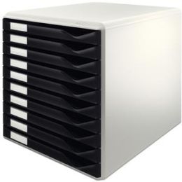 Schubladenbox Leitz 5281-00-95 52810095 schwarz/grau 10-Schübe Post- und Formularset