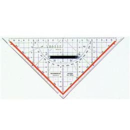 Zeichendreieck Rumold 1054 Plexiglas 25cm mit Griff transparent