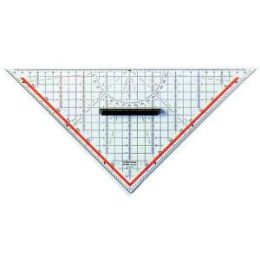 Zeichendreieck Rumold 1058 32,5cm mit Griff transparent mit Tuschenoppen