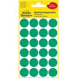 Markierungspunkte Avery Zweckform 3006 Ø 18mm rund, selbstklebend, grün, Pack 96 Stk/4 Blatt