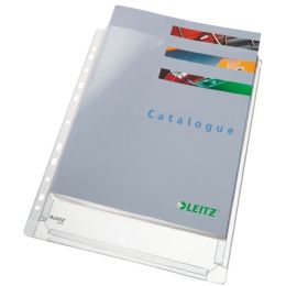 Prospekthüllen Leitz 4756-30-03 47563003 Maxi A4, 170my PVC-Weichfolie, genarbt, transparent, für 200 Blatt, Pack 5 Stk
