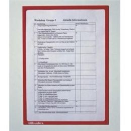 Infotasche, Ultradex 889005, A4-hoch/quer (312 x 225 mm), magnetisch, Rahmenfarbe: 05 (rot), Pack 5 Stk