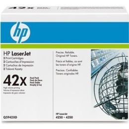 Tonerpatrone HP Q5942XD 42X Doppelpack, 2 x schwarz, je 20.000 Seiten
