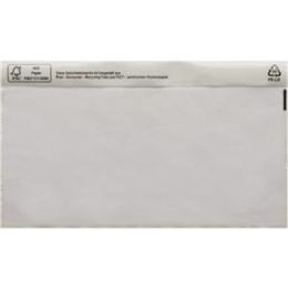 Begleitpapiertaschen 161141100 DIN lang, ohne Aufdruck, Folie, selbstklebend, transparent, Pack 250 Stk