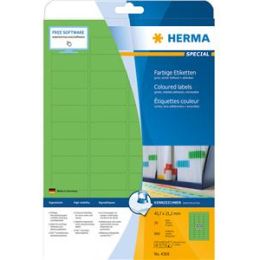 Etiketten Herma 4369 Special 45,7 x 21,2 mm selbstklebend ablösbar, grün, Inkjet Laser Kopierer, Pack 960 Stk/20 Blatt
