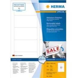 Etiketten Herma 10304 Special 88,9 x 46,6 mm weiß, selbstklebend, wiederablösbar, Inkjet Laser Kopierer, Pack 1200 Stk/100 Blatt