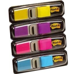 Haftstreifen Post-it 683-4AB Index Mini 11,9 x 43,2 mm, sortiert, 4 Leuchtfarben, Pack 4 Spender je 35 Stk