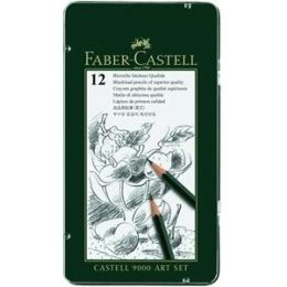 Bleistift, Faber-Castell 119065, 9000, 8B-2H Art-Set, 12er-Etui, Pack 5 Stk