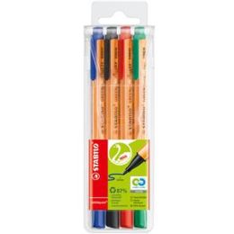 Filzschreiber Stabilo 6088/4 GREENpoint 4er-Etui rot, grün, blau, schwarz