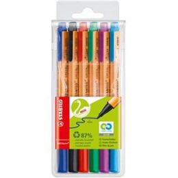 Filzschreiber Stabilo 6088/6 GREENpoint 6er-Etui rot, grün, blau, schwarz, türkis, lila, Pack 5 Stk