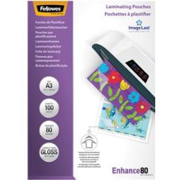 Laminierhülle Fellowes 5306207 A3 80micron glänzend Format: 297x420mm, Pack 100 Stk