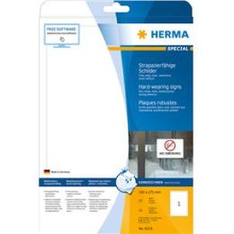 Schilder-Etiketten Herma 8334 Special 190 x 275 mm weiß Folie wetterfest, strapazierfähig, Laser Kopierer, Pack 25 Stk