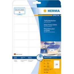 Tiefkühl-Etiketten Herma 4389 Special 66 x 33,8 mm weiß mit Eiskristallen, Pack 600 Stk