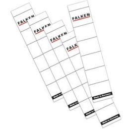 Ordner-Rückenschild Etiketten, Falken 80037765, kurz/schmal, selbstklebend, mit Aufdruck, weiß, Pack 10 Stk