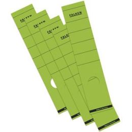 Ordner-Rückenschild Etiketten Falken 11286903 lang/breit, selbstklebend, mit Aufdruck, grün, Pack 10 x 10 Stk