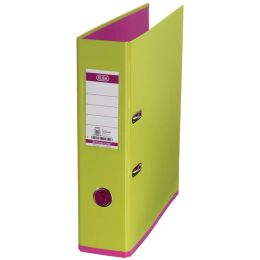 Ordner Elba 100081037 10489GHPI myColour, Strong-Line A4, 80mm, Pappe/PP-Folie, Wechselfenster, Bicolour-Optik, hellgrün/pink, Pack 10 Stk