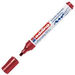 Fasermaler Edding 1455 4-1455046 1-5mm, Calligraphy-Spitze, auswaschbar, karmesin, Pack 10 Stk