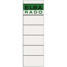 Ordner-Rückenschild Etiketten Elba 100420947 04617WEGN 59 x 190 mm, kurz/breit, selbstklebend, weiß, Pack 10 Stk