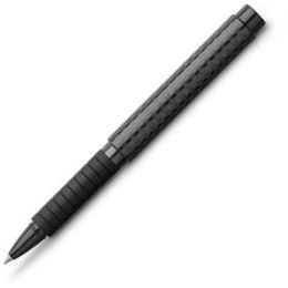 Tintenroller Faber-Castell 148868 Basic Black Carbon 0,5mm, Metallspitze, Wechselmine, mit Kappe, schwarz