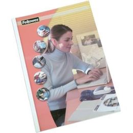 Thermobindemappen Fellowes 53150 Standard 12mm weiß 150Mic/200g, Pack 100 Stk