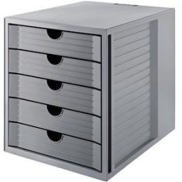 Schubladenbox HAN 14508-18 Systembox Karma öko-grau/öko-grau 5-geschlossene Schubladen