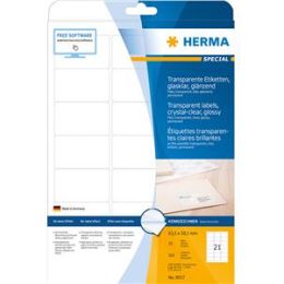 Etiketten Herma 8017 Special 63,5 x 38,1 mm transparent Folie wetterfest, Laser, Pack 525 Stk