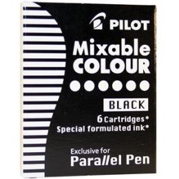 Kalligrafiestift-Tintenpatrone Pilot IC-P3-S6-B 1108001 Parallel Pen schwarz, Pack 6 Stk